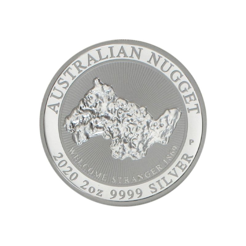 Australien 2$ Nugget Welcome Stranger 2020, 2oz  Silber
