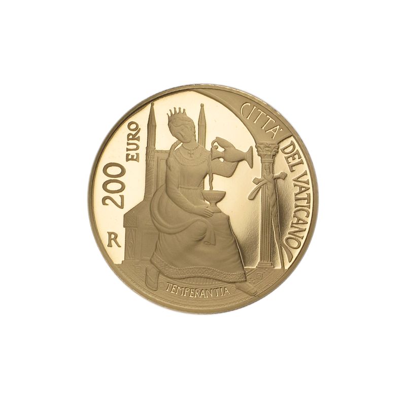 Vatikan 200 € Gold, 2018 Die Kardinaltugenden, Die Mäßigung