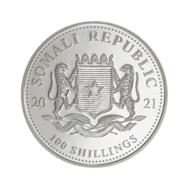 Somalia 100 Sh. Elefant  2021, 1 Unze