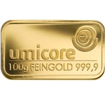 100 Gramm Goldbarren 999,9 Feingold 