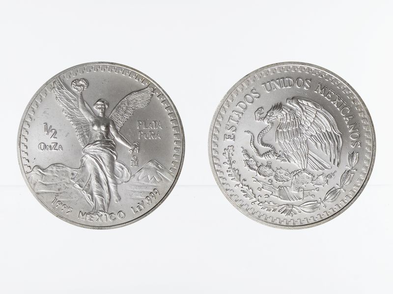 Mexiko Libertad, 1990-95, 1/2 OnZa Silber