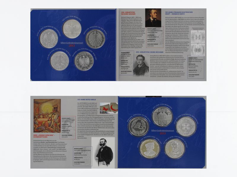 10 € Gedenkmünzenset 2013 (5) Blister kpl. PP