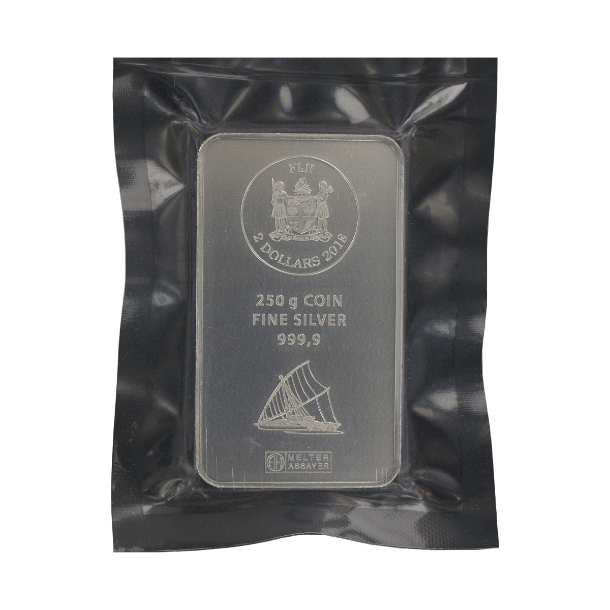 Fiji 2 $. Münzbarren, 250 g. Silber,