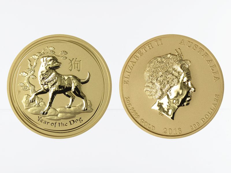 Australien 100 $ Lunar II  Hund, 1 Unze  2018