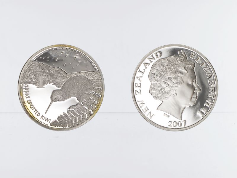 Neuseeland 1$ Kiwi 2007, 1 oz  Silber proof 