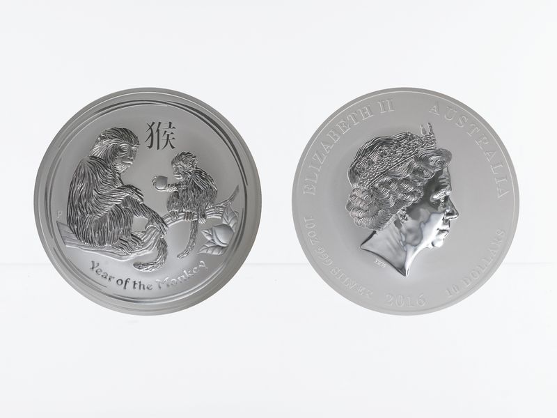 Australien 10$ Affe Lunar II  2016, 10 oz  Silber