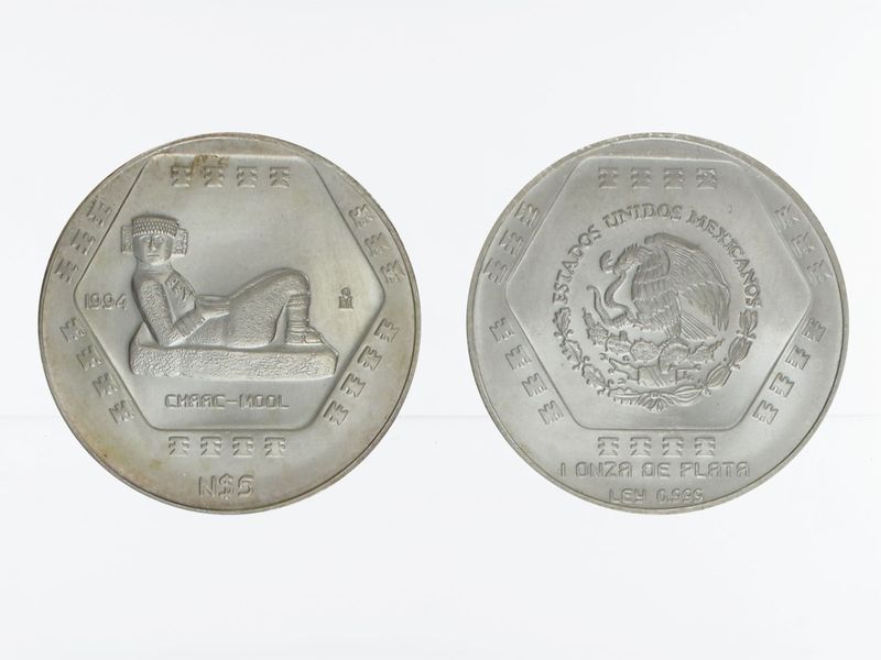 Mexiko Maya, Chaac Mool 1994, 5 Pesos Silber