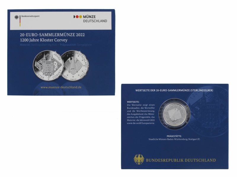 20 € Kloster Corvey  2022, Blister PP