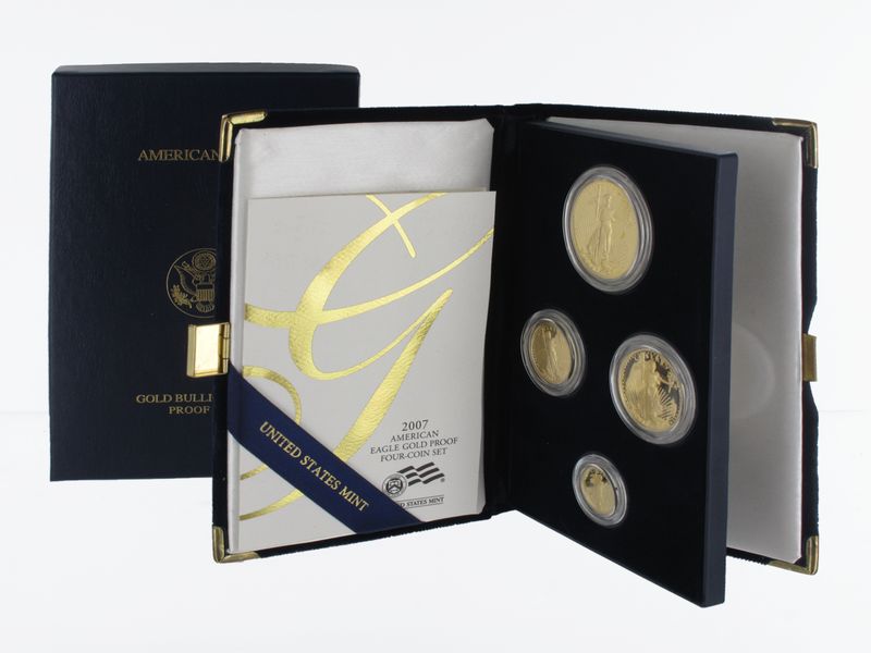 USA Gold Eagle 2007 Jahressatz 4 Werte, PP (B+C)