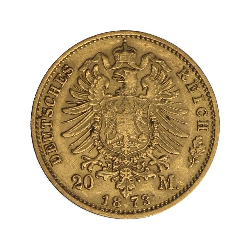 Preussen, 20 Mark Gold, Wilhelm I, 1873 A , Jg. 243