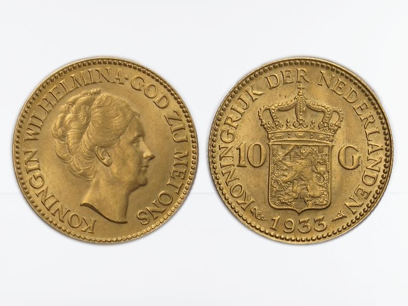 Niederlande 10 Gulden Gold Königin Wilhelmina I. 1933