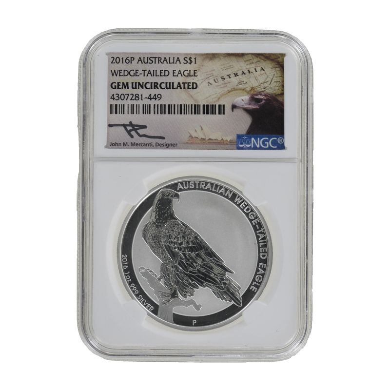 Australien 1$ Wedge Tailed Eagle 2016 Slab, NGC GEM Uncirculated
