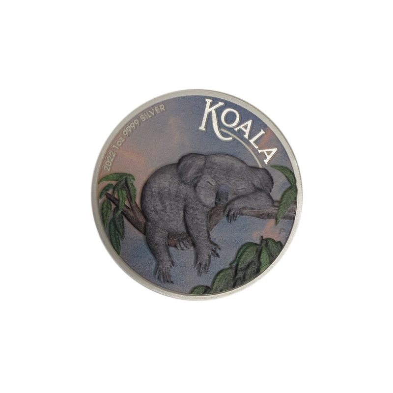 Australien 1$ Koala 2022 farbig, 1 Unze  Silber