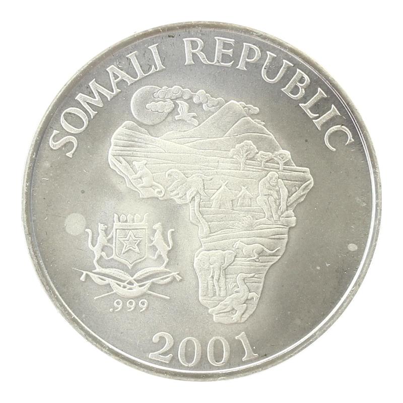 Somalia 10 $  Affe  2001, 1 Unze