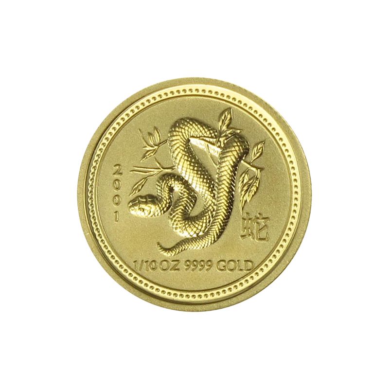 Australien 15$ Lunar I Schlange, 1/10 Unze  2001
