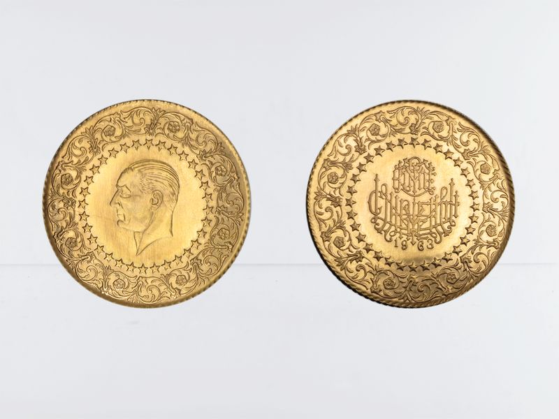 Türkei 250 Kurush Atatürk 1963, Kreis Ornament + Sterne