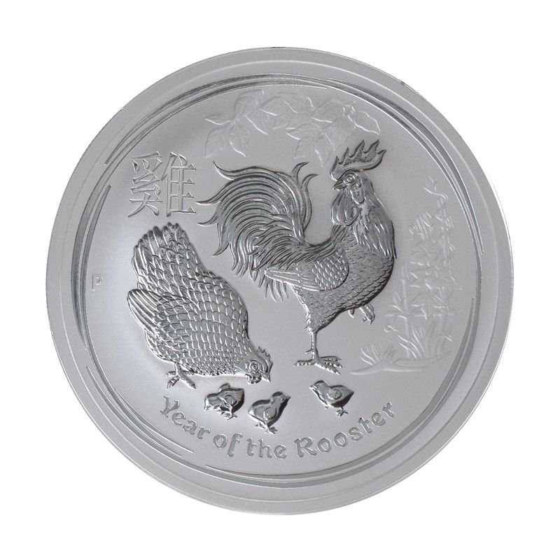 Australien 2$ Hahn Lunar II  2017, 2 oz  Silber