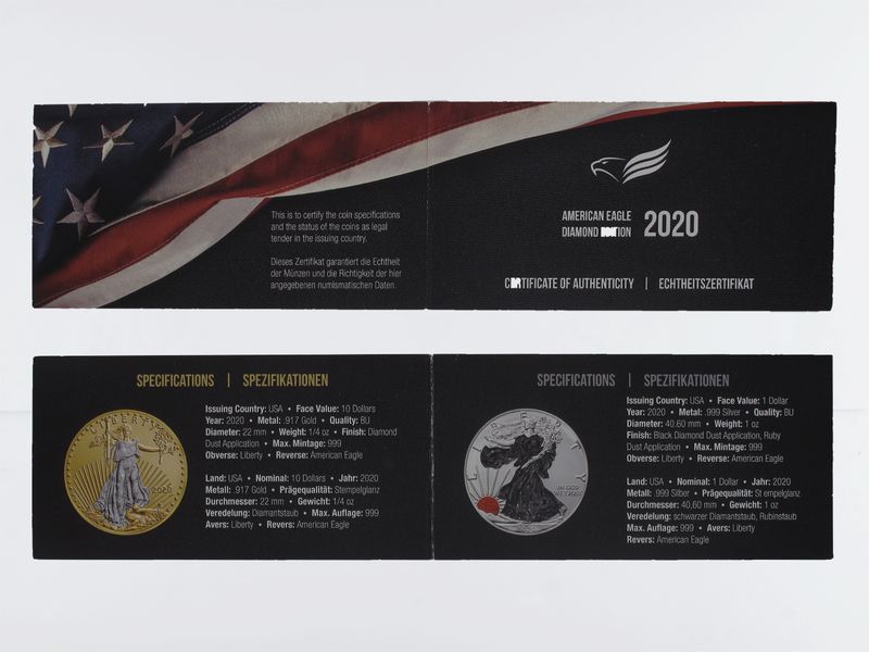 USA 10 Dollar 1/4 oz Gold Eagle 2022, Diamond Edition