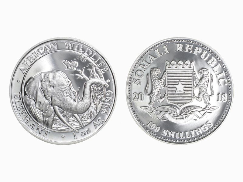 Somalia 100 Sh. Elefant  2018, 1 Unze