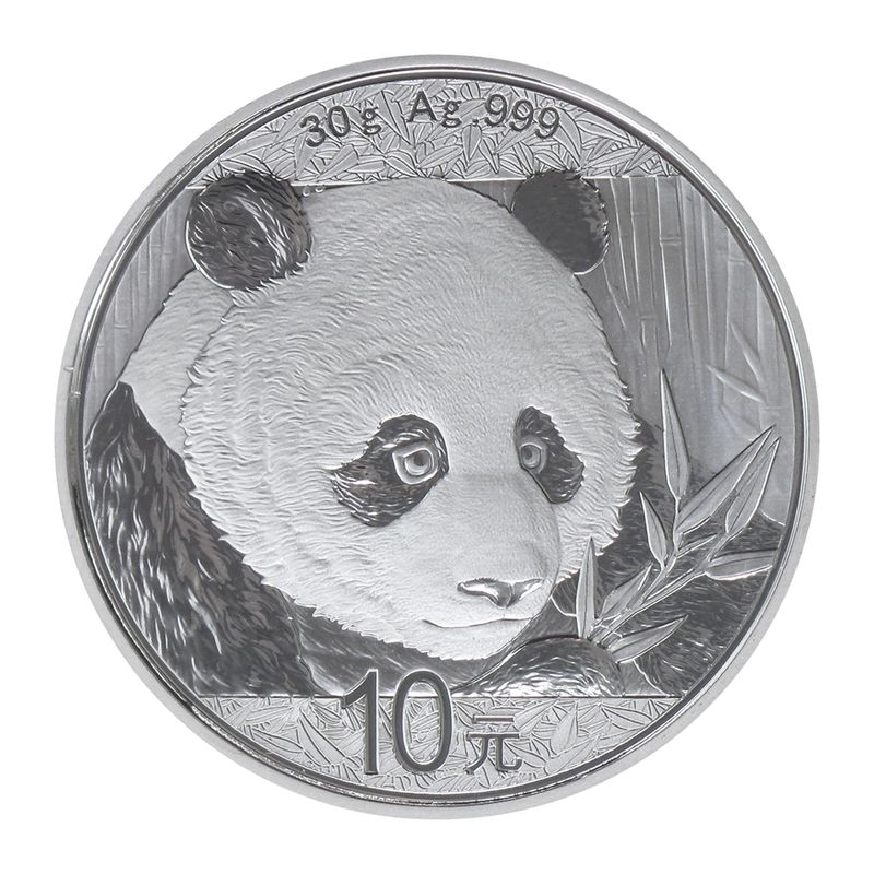 China 10 Yu Panda  2018,   Silber