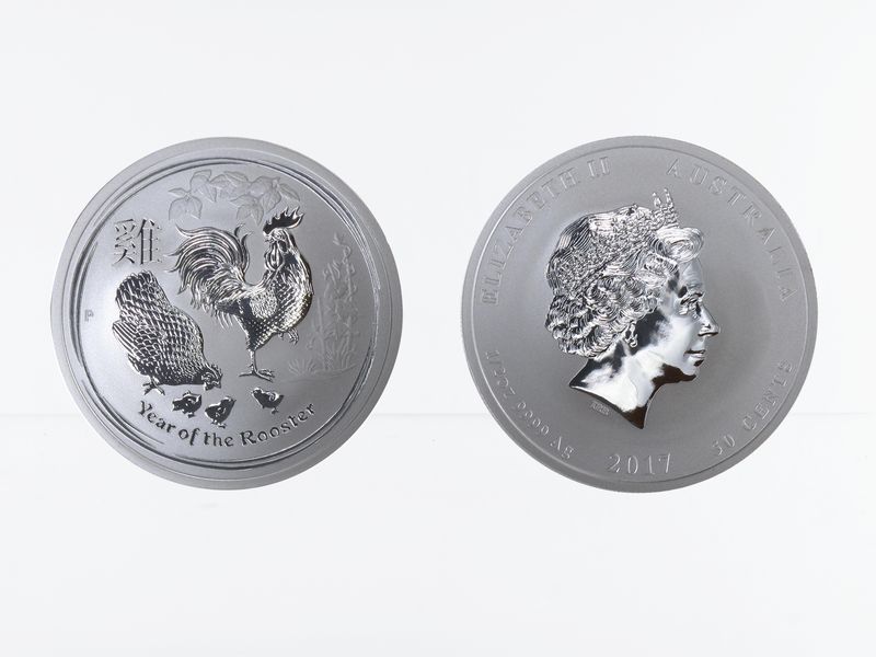 Australien 1/2$ Hahn Lunar II  2017, 1/2 oz  Silber