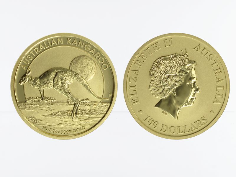 Australien 100 $ Nugget Känguru, 1 Unze  2015