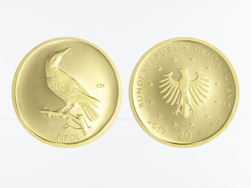 BRD 20 Euro Gold, 2017 D,  Heimische Vögel Pirol
