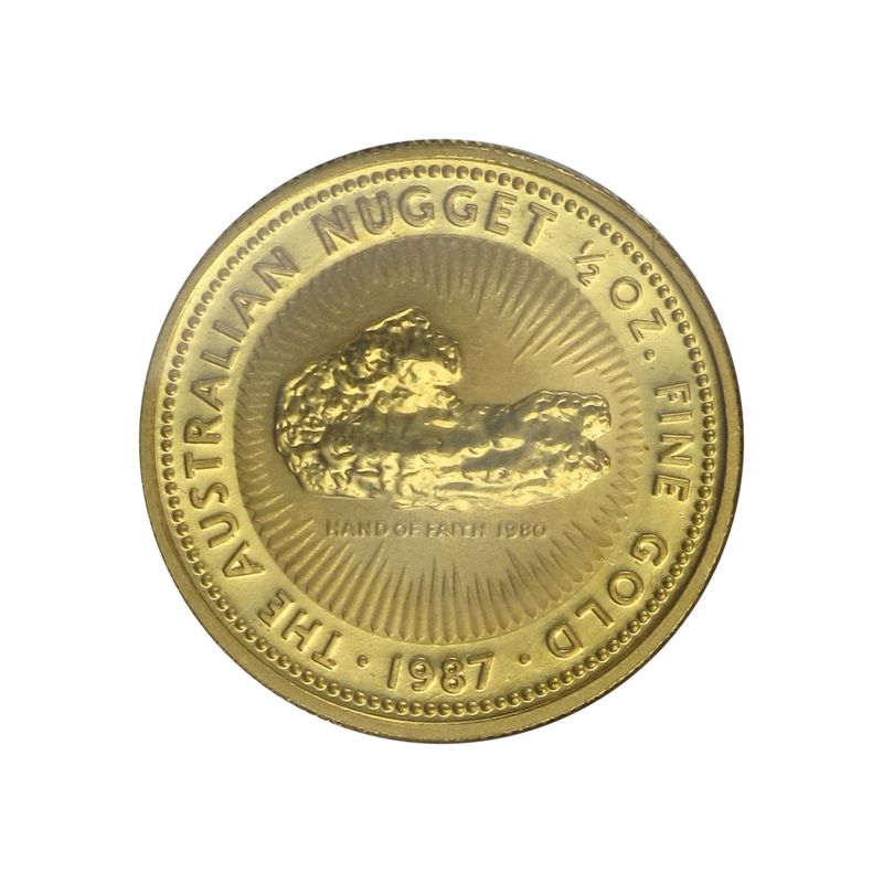 Australien 50 $ Nugget Känguru, 1/2 Unze  1987