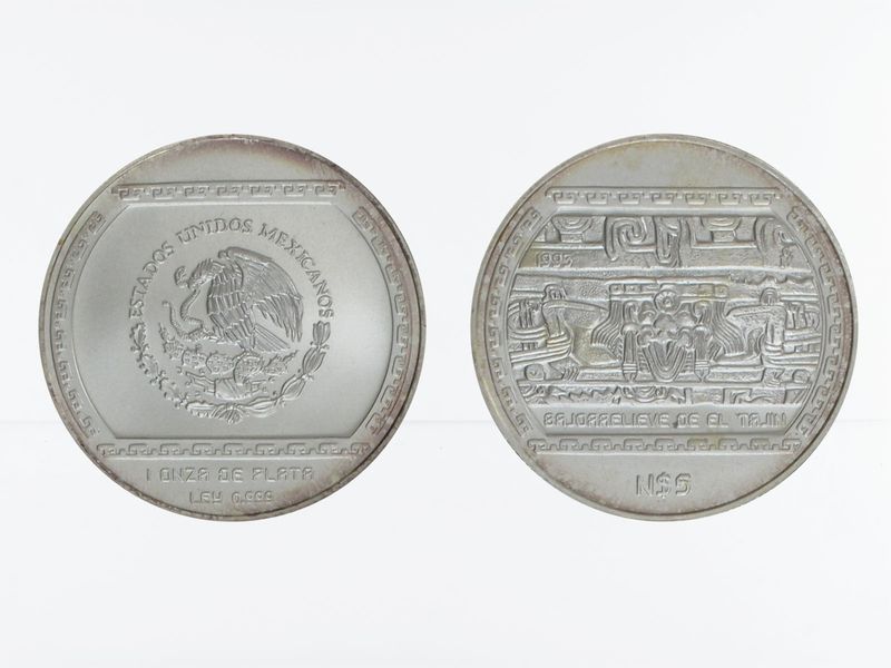 Mexiko Veracruz, El Tajín 1993, 5 Pesos Silber