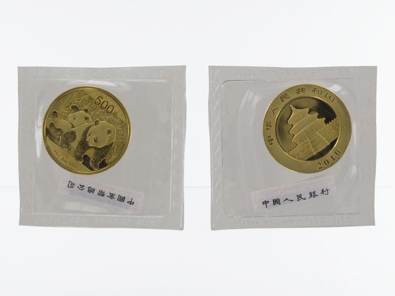 China 500 Yu  Panda 2010 Folie, 1 Unze Feingold