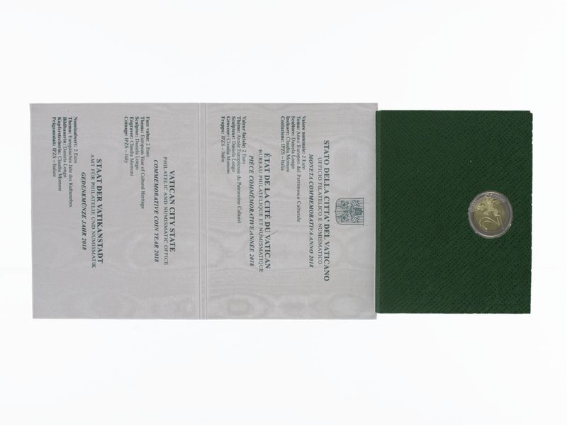 Vatikan 2 Euro Münze, 2018, Europäisches Jahr des Kulturerbes