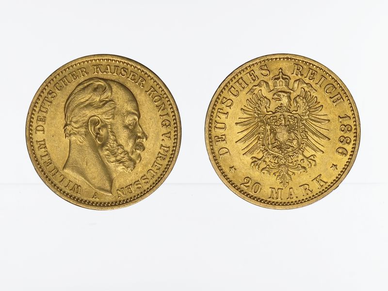 Preussen, 20 Mark Gold, Wilhelm I, 1886 A , Jg. 246
