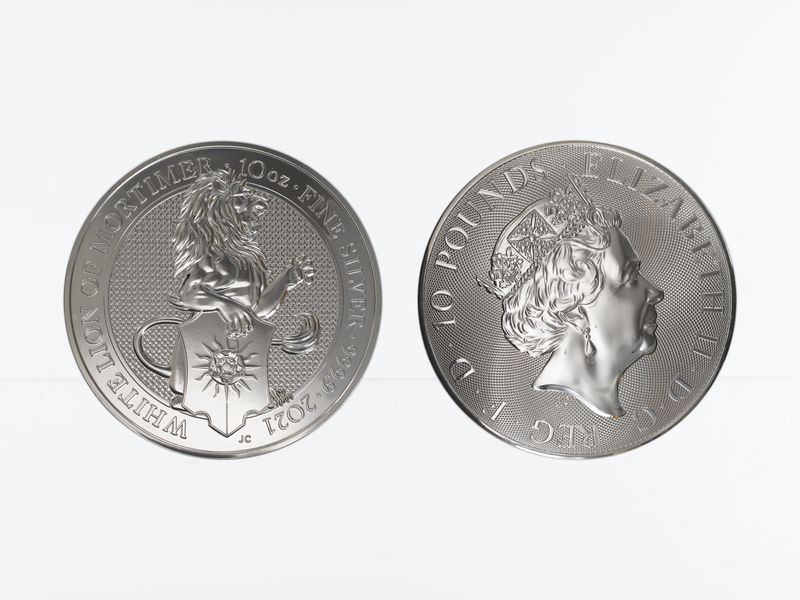 GB 10 Pfd. Silber Queens Beasts White Lion  2021, 10 oz