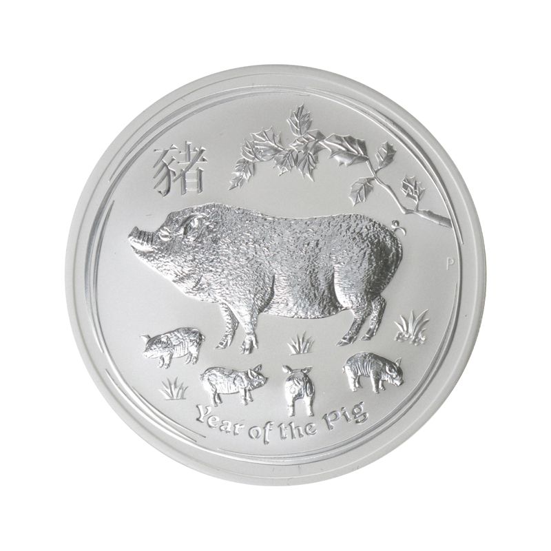 Australien 2$ Schwein Lunar II  2019, 2 oz  Silber