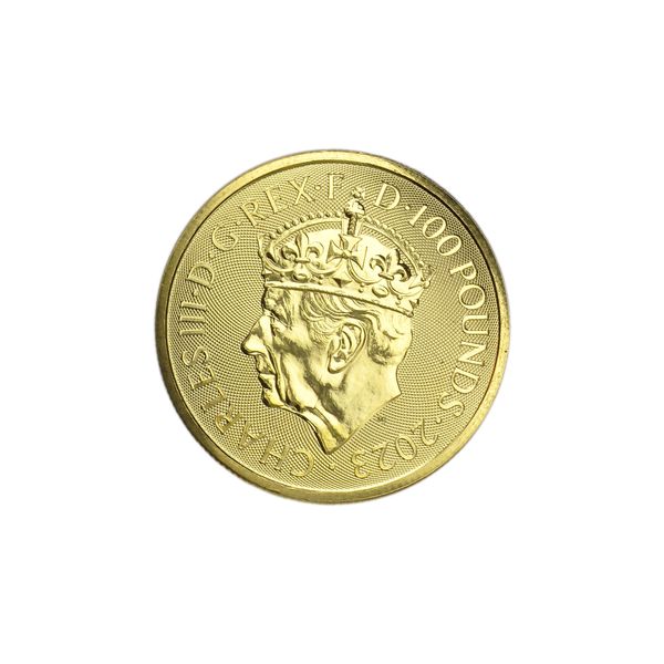 Großbritannien  100 Pfund Britannia  2023 Charles III. Krönung