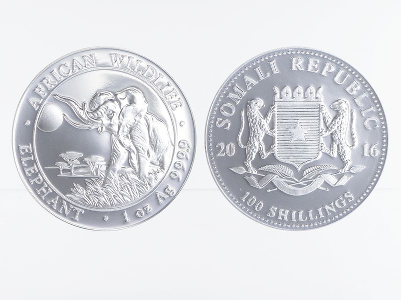 Somalia 100 Sh. Elefant  2016, 1 Unze