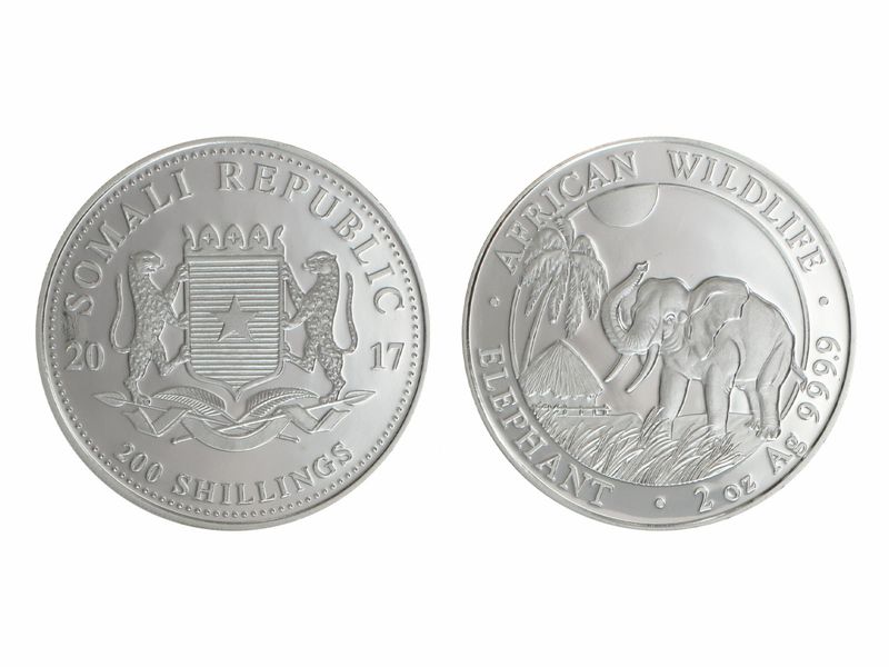 Somalia 100 Sh. Elefant  2017, 2 Unzen