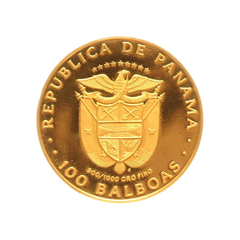 Panama Republik 100 Balboas Goldene Schildkröte  1979