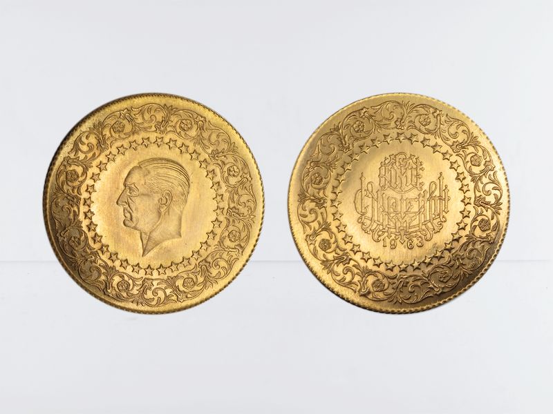 Türkei 100 Kurush Atatürk 1963, Kreis Ornament + Sterne