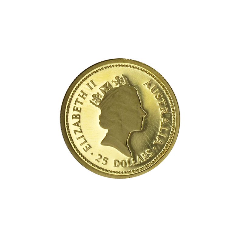 Australien 25 $ Nugget Känguru, 1/4 Unze  1986 PP