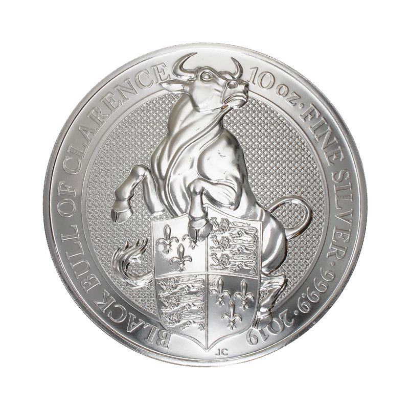 GB 10 Pfd. Silber Queens Beasts Black Bull  2019, 10 oz