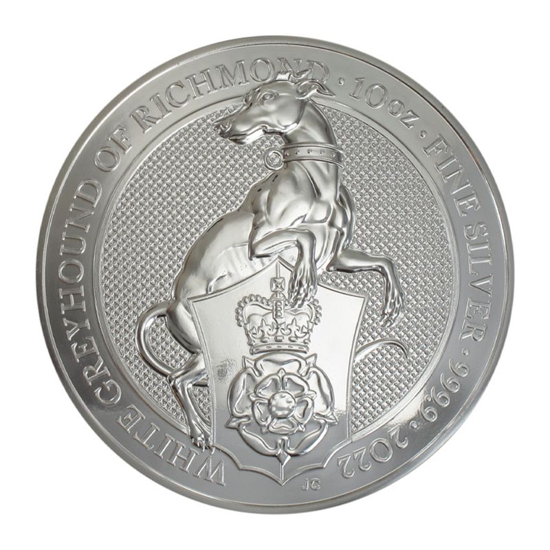 GB 10 Pfd. Queens Beasts White Greyhound 2022, 10 oz