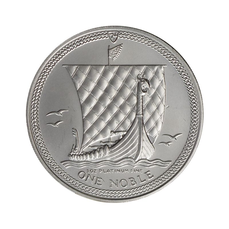 Isle of Man 1 Noble Wikinger Schiff 1984, 1 oz Platin