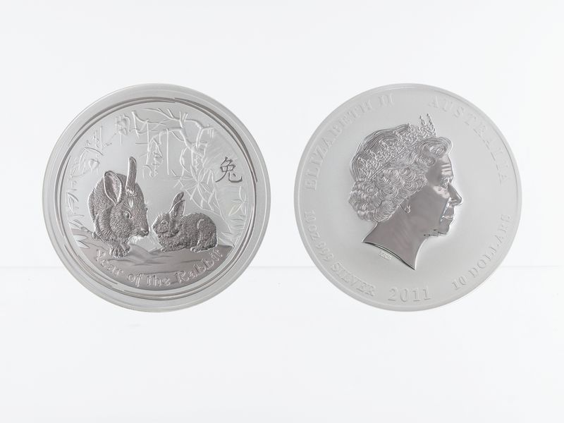 Australien 10$ Hase Lunar II  2011, 10 oz  Silber