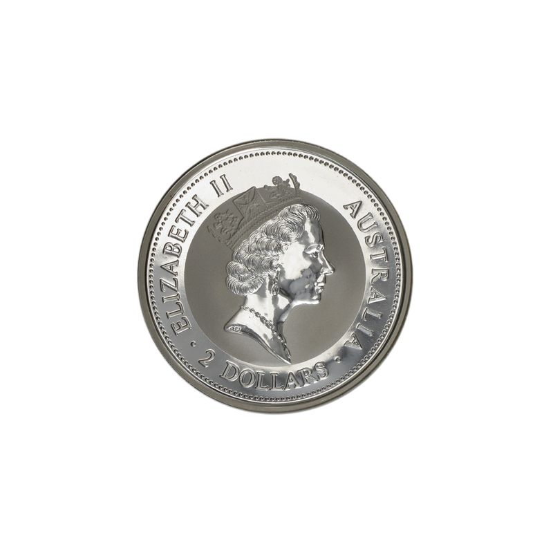 Australien 2$ Kookaburra 1997, Privy Krone, 2 oz  Silber, (B+C)