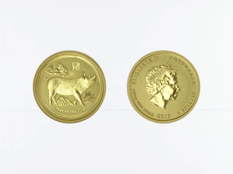 Australien 5$ Lunar II  Schwein, 1/20 Unze  2019