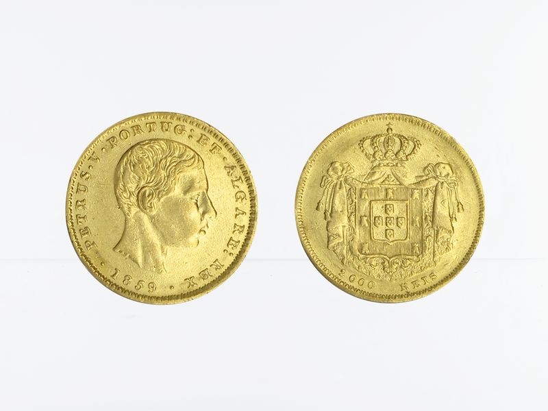 Portugal 2000 Reis Gold, Pedro V 1859
