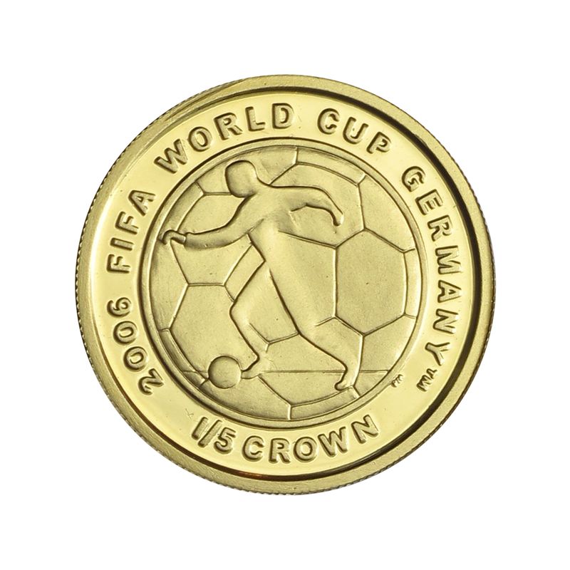 Isle of Man 1/5 Crown Gold, 2004, Fußball-WM 2006