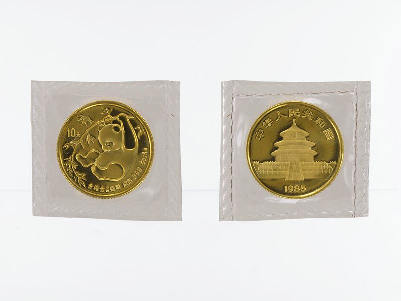 China 10 Yu  Panda 1985, 1/10 Unze Feingold