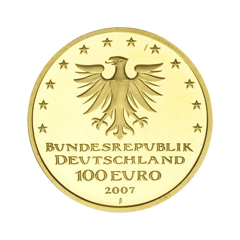BRD 100 Euro Gold, 2007 F, Lübeck, original